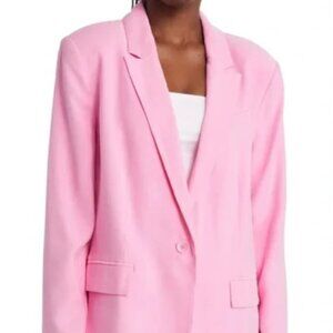 Open Edit Pink Blazer & Shorts Set – Linen Blend Size M